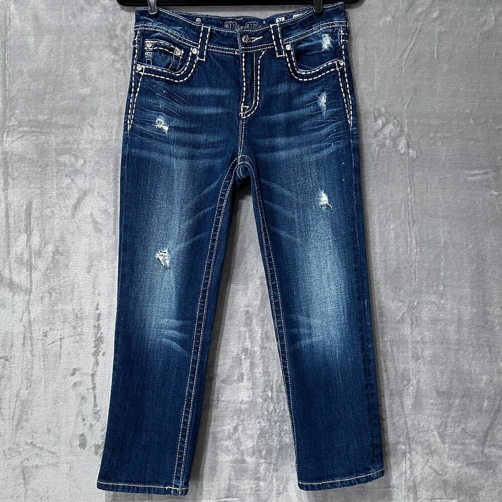 Miss Me Boyfriend Jeans Sz 26  Distressed Dark Wash